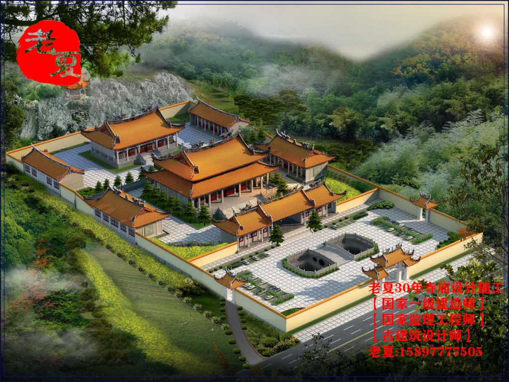 寺庙建筑图设计，寺庙结构图设计，寺庙装修图设计